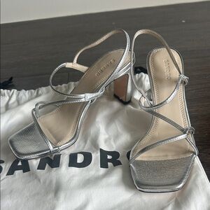 Sandro Women's leather Silver sandals size 7.5 (38 EU)